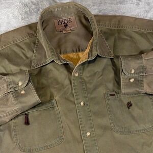 90s Vintage Madison Creek Outfitters Utility Shirt | Olive Green | XL